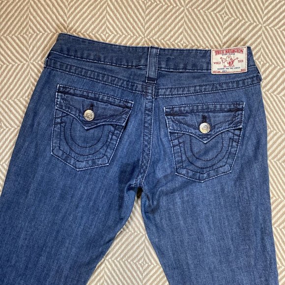 True Religion Jeans Women's Size 26 Medium Wash Joey Low Rise Flared Denim y2k - Picture 11 of 12